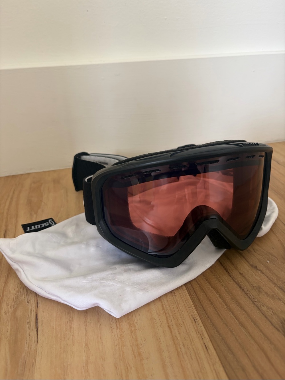 Scott Black Goggles with Orange Tint Lenses